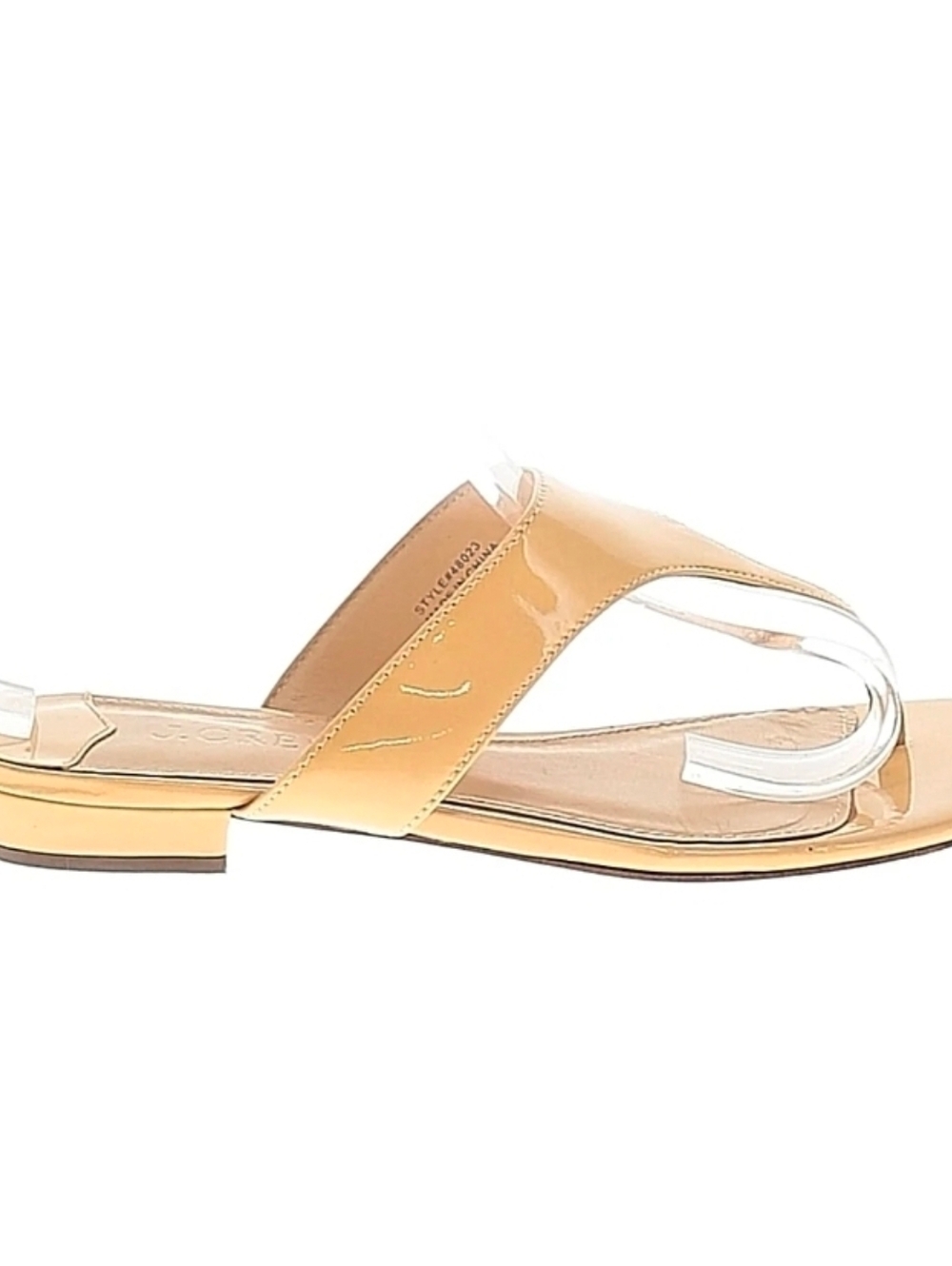 J. Crew Women's Tan Patent Leather Slide Sandals 7.5 - Picture 4 of 4